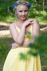 Image showing Pretty young girl in the forest