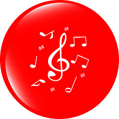 Image showing music round glossy web icon on white background