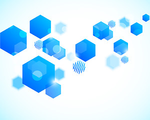 Image showing Abstract background with blue hexagons