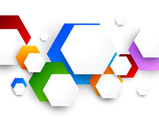 Image showing Colorful design with hexagons