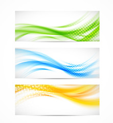 Image showing Set of wavy banners