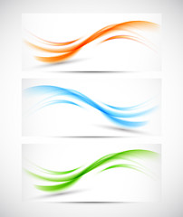 Image showing Set of wavy banners