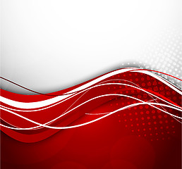 Image showing Abstract wavy red background