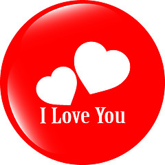 Image showing web 2.0 button with heart sign. Round shapes icon