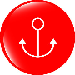 Image showing sea anchor sign on web icon (button) isolated on white