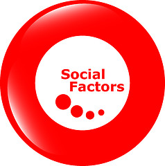 Image showing social factors web button, icon isolated on white