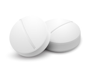 Image showing Two pills isolated on white