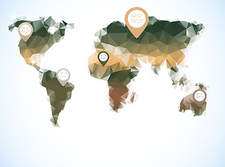 Image showing World map in polygonal style