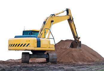 Image showing yellow excavator