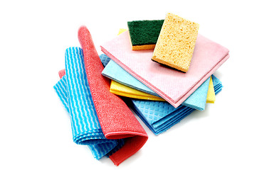 Image showing Cleaning rags and sponges