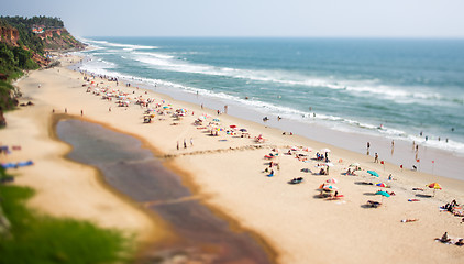Image showing Timelapse Beach on the Indian Ocean. India (tilt shift lens).