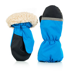 Image showing Children's autumn-winter mittens