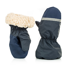 Image showing Children's autumn-winter mittens