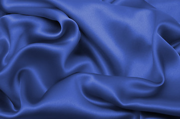 Image showing Blue satin background