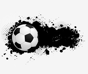 Image showing Grunge banner with soccer ball