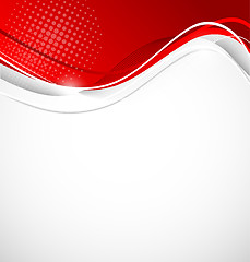 Image showing Abstract wavy background in red color