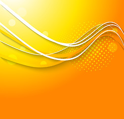 Image showing Abstract wavy orange background