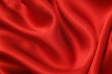 Image showing Red silk textile