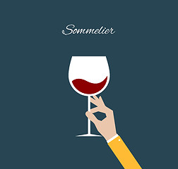 Image showing Sommelier. Flat illustration