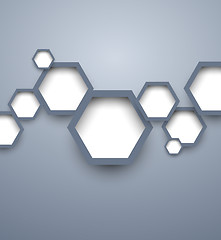 Image showing Infographic template with hexgaons