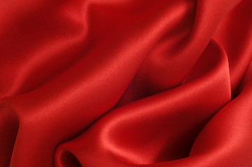 Image showing Red silk textile