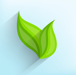 Image showing Green leaves in flat style