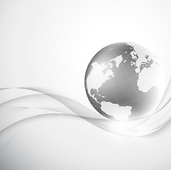 Image showing Abstract gray background with globe