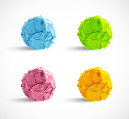 Image showing set of crumpled paper balls