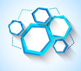 Image showing Abstract background with blue hexagons