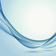 Image showing Abstract wavy background in blue color