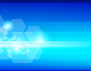 Image showing Abstract blue background with hexagons