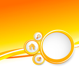 Image showing real estate orange brochure with circles