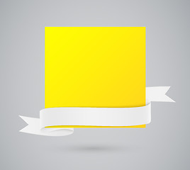 Image showing Abstract yellow card with ribbon