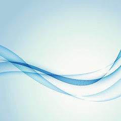 Image showing Abstract wavy background in blue color