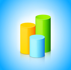 Image showing Infographic template with colorful cylinders