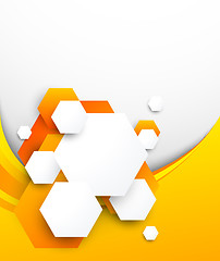 Image showing Abstract orange brochure with hexagons