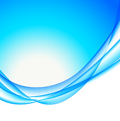 Image showing Abstract wavy bakground in blue color