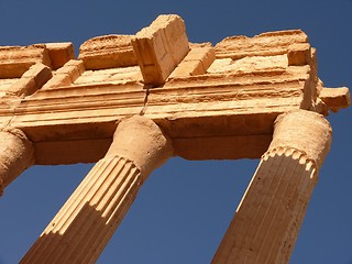 Image showing Ancient columns, archaeological site, ruins, Palmyra, Syria