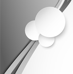 Image showing Abstract gray background with paper circles