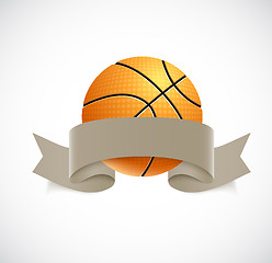 Image showing Basketball with brown ribbon