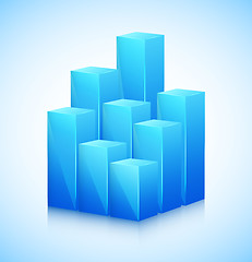 Image showing 3D cubes in blue color