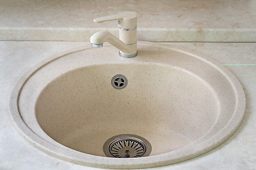 Image showing Sink for ware and the crane for water