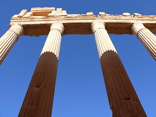 Image showing Ancient columns, archaeological site, ruins, Palmyra, Syria