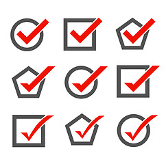 Image showing Set of check mark icons