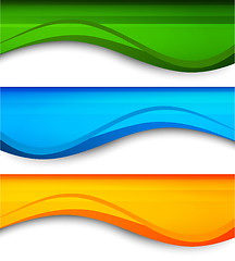 Image showing Set of wavy banners