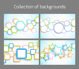 Image showing Set of colorful backgrounds