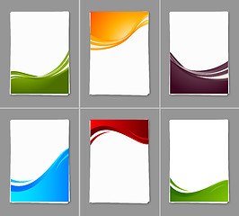 Image showing Set of wavy brochures