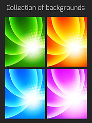 Image showing Set of colorful backgrounds with light effect