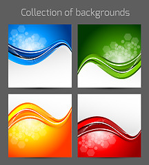 Image showing Set of wavy backgrounds