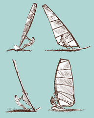 Image showing Windsurfing sketch